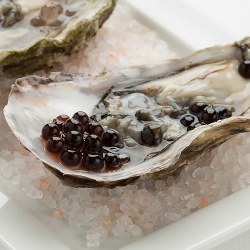 balsamic pearls and oyster